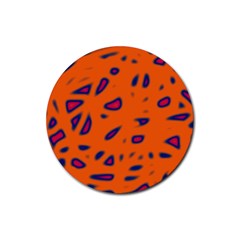 Orange Neon Rubber Coaster (round) 