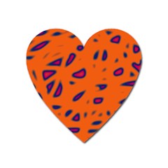 Orange Neon Heart Magnet by Valentinaart