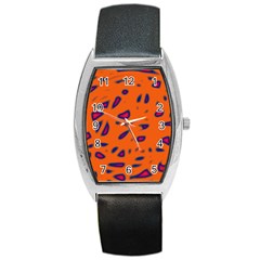 Orange Neon Barrel Style Metal Watch