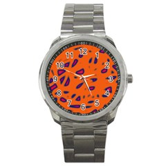 Orange Neon Sport Metal Watch