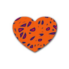 Orange Neon Heart Coaster (4 Pack)  by Valentinaart