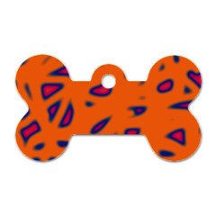 Orange Neon Dog Tag Bone (two Sides)