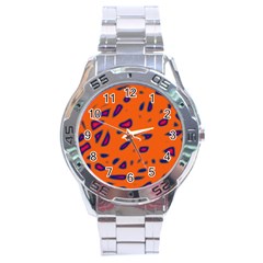 Orange Neon Stainless Steel Analogue Watch