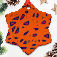 Orange Neon Snowflake Ornament (2-side) by Valentinaart