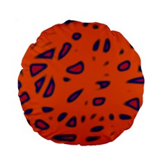 Orange Neon Standard 15  Premium Round Cushions