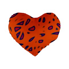 Orange Neon Standard 16  Premium Heart Shape Cushions