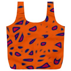 Orange Neon Full Print Recycle Bags (l)  by Valentinaart