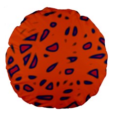 Orange Neon Large 18  Premium Flano Round Cushions