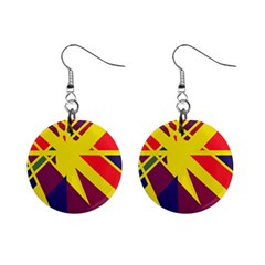 Hot Abstraction Mini Button Earrings