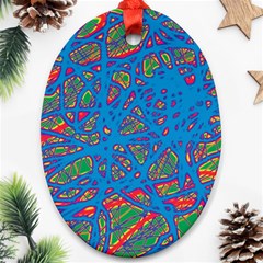 Colorful Neon Chaos Ornament (oval) 