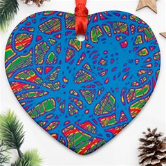 Colorful Neon Chaos Ornament (heart)  by Valentinaart