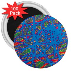 Colorful Neon Chaos 3  Magnets (100 Pack)