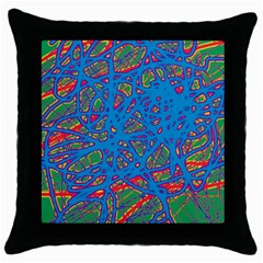 Colorful Neon Chaos Throw Pillow Case (black)