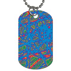 Colorful Neon Chaos Dog Tag (two Sides)