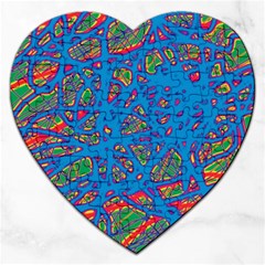 Colorful Neon Chaos Jigsaw Puzzle (heart)