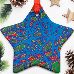 Colorful Neon Chaos Star Ornament (two Sides) 