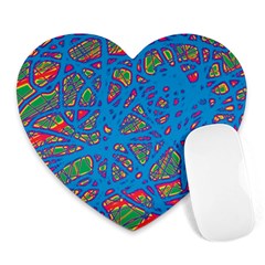 Colorful Neon Chaos Heart Mousepads