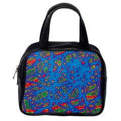 Colorful Neon Chaos Classic Handbags (one Side) by Valentinaart