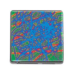 Colorful Neon Chaos Memory Card Reader (square)