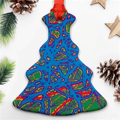 Colorful Neon Chaos Ornament (christmas Tree) by Valentinaart