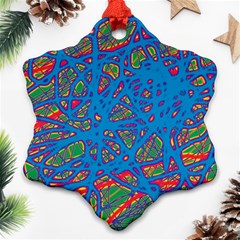 Colorful Neon Chaos Snowflake Ornament (2-side)