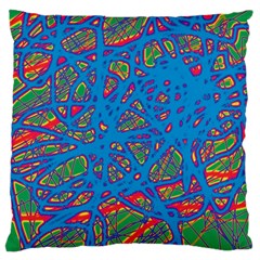 Colorful Neon Chaos Large Cushion Case (one Side)