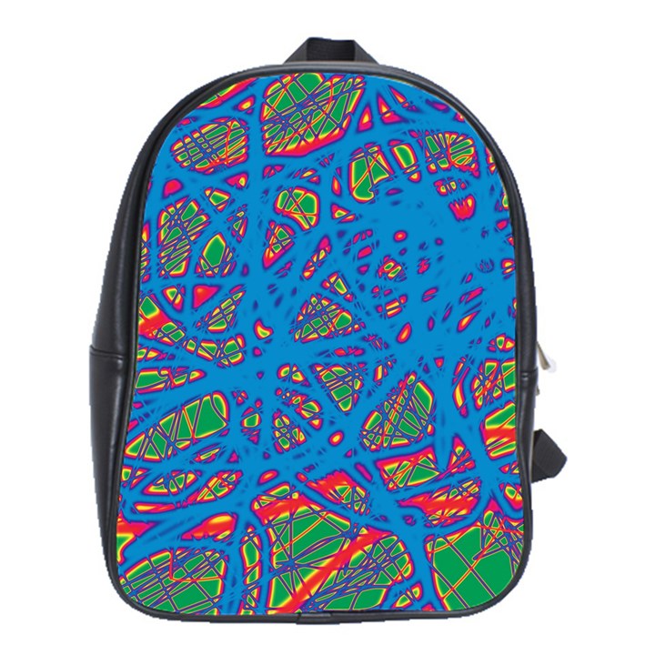 Colorful neon chaos School Bags (XL) 