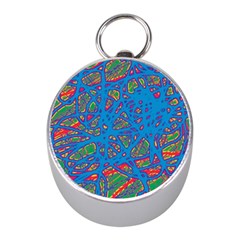 Colorful Neon Chaos Mini Silver Compasses