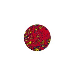 Yellow And Red Neon Design 1  Mini Buttons by Valentinaart