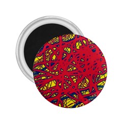 Yellow And Red Neon Design 2 25  Magnets by Valentinaart