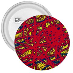 Yellow And Red Neon Design 3  Buttons by Valentinaart