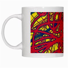 Yellow And Red Neon Design White Mugs