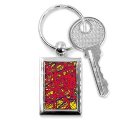 Yellow And Red Neon Design Key Chains (rectangle) 