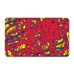 Yellow And Red Neon Design Magnet (rectangular) by Valentinaart