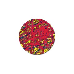 Yellow And Red Neon Design Golf Ball Marker (4 Pack) by Valentinaart