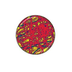 Yellow And Red Neon Design Hat Clip Ball Marker (4 Pack)