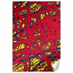 Yellow And Red Neon Design Canvas 12  X 18  