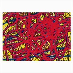 Yellow And Red Neon Design Large Glasses Cloth (2-side)