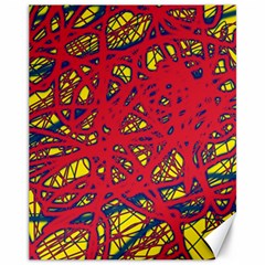 Yellow And Red Neon Design Canvas 11  X 14  