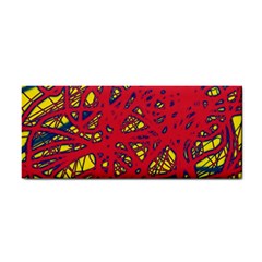 Yellow And Red Neon Design Hand Towel