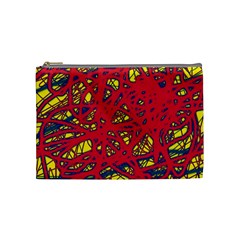 Yellow And Red Neon Design Cosmetic Bag (medium)  by Valentinaart