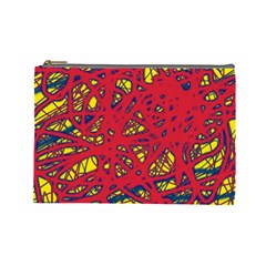 Yellow And Red Neon Design Cosmetic Bag (large) 