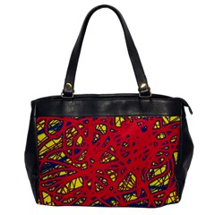 Yellow And Red Neon Design Office Handbags