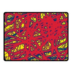 Yellow And Red Neon Design Fleece Blanket (small)