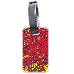 Yellow And Red Neon Design Luggage Tags (two Sides)