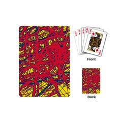 Yellow And Red Neon Design Playing Cards (mini)  by Valentinaart