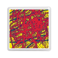 Yellow And Red Neon Design Memory Card Reader (square) 