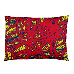 Yellow And Red Neon Design Pillow Case (two Sides)