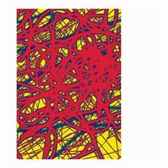 Yellow And Red Neon Design Small Garden Flag (two Sides)