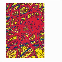 Yellow And Red Neon Design Large Garden Flag (two Sides)